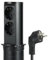 Electraline 62586 Ausziehbare Pop-up-Steckdosenleiste für Schreibtisch/Tisch, Einbausteckdose, 2 Schuko-Steckdosen, Standarddurchmesser 60 mm, 2 m Kabel, Schuko-Stecker, schwarzes Edelstahlgehäuse