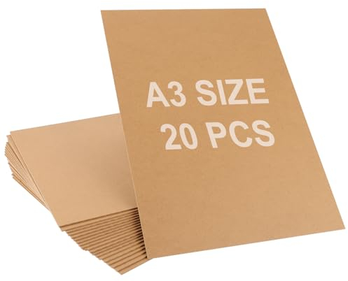 SHUESS Lot de 20 planches de bois MDF A3 pour travaux manuels, feuilles MDF de 2 mm d'épaisseur avec surface lisse, 42 x 30 cm, panneau de fibres à densité moyenne brut pour découpe laser, peinture,