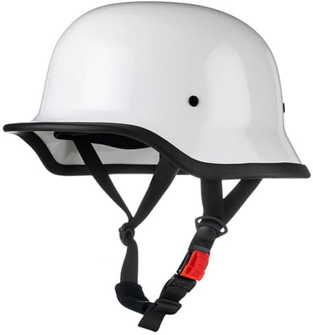 Mezzo Casco Moto Jet Retrò Stile Tedesco Casco Scodella ECE Omologato Caschi Demi Caschi Cromwell Con Fibbia A Sgancio Rapido Scooter Casco Da Motociclista Per Uomo Donna 8,XXL:63-64CM