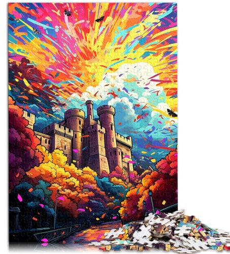 Puzzle für farbenfrohe Psychedelia im Windsor Castle. Puzzle für Erwachsene, 1000-teiliges Holzpuzzle, Familienspiel für und 1000 Teile (50 x 75 cm).