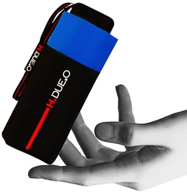 H.DUE.O Ombrello Tascabile [Solo 17 Cm] con Cupola Large. Ombrello Ultra-Leggero da Viaggio, Ombrello Portatile Piccolo Resistente Asciugatura Rapida [TRAVEL] (BLU)