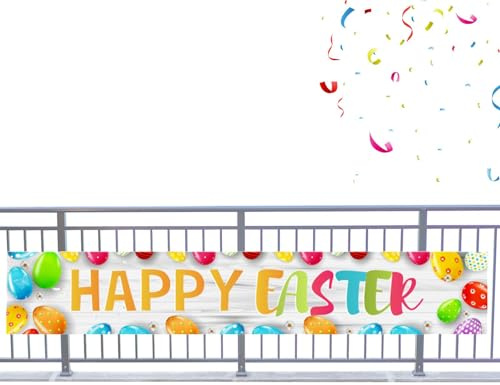 Osterbanner mit Aufschrift Happy Easter, traditionelles Osterbanner für den Außenbereich, Partygeschenke für Versammlungen, Mottopartys