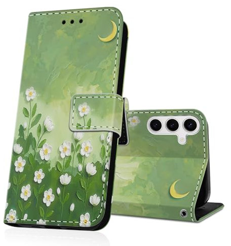 DiaryTown Coque pour Samsung Galaxy A35 5G Magnétique Fentes de Cartes Protection Cover Multifonction Antichoc Silicone Housse Galaxy A35 5G Etui en Cuir PU Portefeuille Flip Case (Vert)