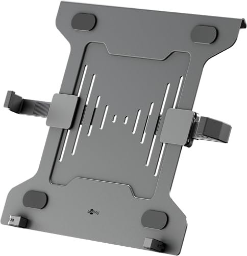 goobay Soporte de Ordenador portátil para monitores de 10 a 15,6 Pulgadas (25-40 cm), máx. 4,5 kg, para Montaje en Soporte de Monitor, VESA 75/100 mm, Negro, 70817