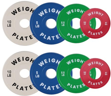 MegaChoice Change Plates 1.25LB 2.5LB 5LB 10LB 17.5 LB Set 37.5 LB Set Fractional Weight Plates 2 in Bumper Plates for Weight Lifting,Strength Training Gym Home,Rubber Coating (37.5 LB Set)