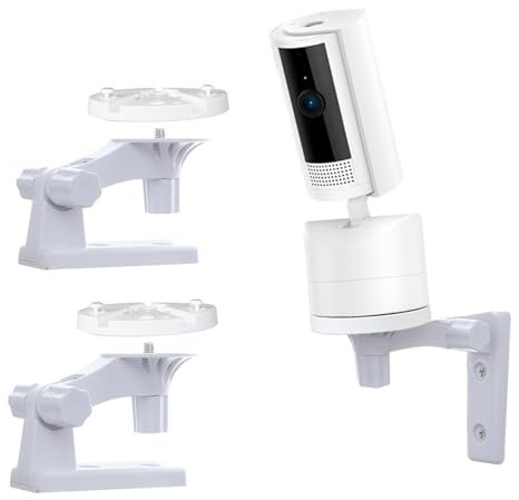 Camera Mount Compatible with Ring Pan-Tilt Indoor Cam(2024 Release), 180°Adjustable Camera Ceiling Mount, Security Camera Wall Bracket, Drill Installation, 2 Pack