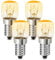 YIIFELL Ampoule four E14 25 W 4xAmpoule Frigo Résistante à 300°2700K Blanc Chaud pour Four, BBQ, Sauna, Lampe à Sel, Four à Micro-ondes[Classe énergétique G]