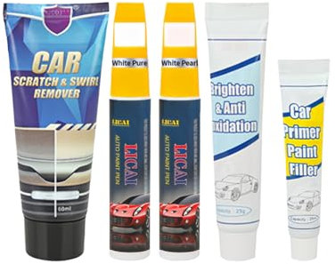 Reparador Arañazos Coche, Pulimento Quita Coche Arañazos para Reparación de Arañazos de Pintura, Ramitas, Clavos (12, Blanco puro + Blanco perla)