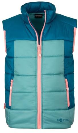 Trollkids Kids Hardanger Vest 104, aqua haze
