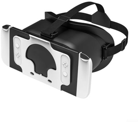 Eawfgtuw VR-Brille für Schalter, immersives 3D-Gaming-Erlebnis, verstellbares Kopfband, ABS-Material, kompatibel mit Spielen, mehrere Farben erhältlich (schwarz)