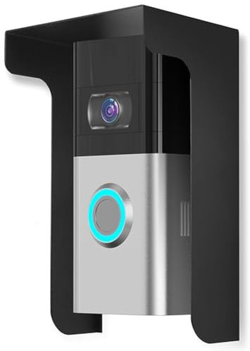 Tebbomp Doorbell Rain Cover Ring Doorbell Anti-Glare Cover, Steel Doorbell Weather-Blocking Cover Protection for Most Doorbells