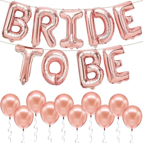 Gleemix Rosegold Bride To Be Deko Luftballons Set, 16 inch Bride To Be Ballon, Jga Deko Frauen, Folienballons Bride To Be Girlande, Junggesellenabschied Frauen Deko, für Polterabend und Braut to Be