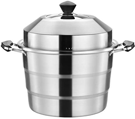 GLJTUO Double Boilers Stainless Steel Soup Pot Cookware Kitchen Multi Cooking Tool Steamer Steam Pots Induction Cooker Basket,40cm