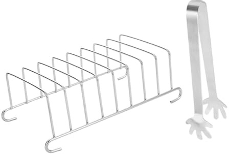 NUOBESTY Air Fryer Toast Rack and Food Clip Set Kitchen Accessory for Toast and Skewers Portable Space-Saving for Household Use