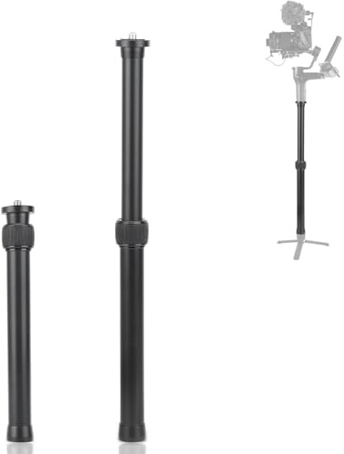 OFFAXE Stativ Verlängerung 25–42 cm – Aluminium Teleskop-Stativverlängerung mit 1/4″ & 3/8″ Gewinde, Leichte Kamera-Verlängerungsstange für Stativ, Gimbal, DSLR