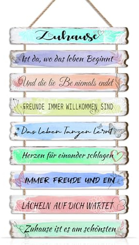 BINCUE 9pcs Insirierende Wandkunst Wanddeko Zuhause,Bunte BINCUE 9pcs Insirierende Wanddeko Bilder Zuhause Familienregeln Schilder
