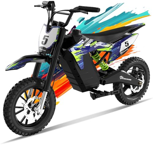 EVERCROSS EV65M Kinder Motorrad Elektro, 500W Motor, bis 30 km/h | 48V 7.8 Ah Akku, bis 20 km reichweite,3 fahrmodi,Doppelte stoßdämpfung pocket bike,Kinder motorrad elektrisch bis 75 kg