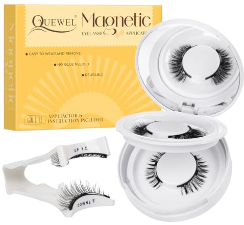QUEWEL Magnetische-Wimpern Wiederverwendbar mit Applikator (07-B+J)