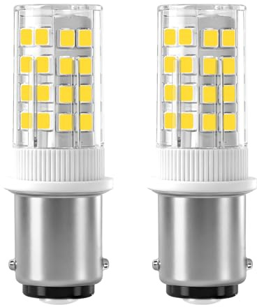 LUHMQ B15D LED Glühbirnen AC/DC 12V-24V Niederspannung 1157 Doppelkontakt Bajonett, 3W (30W Äquivalent) - Für Innenbeleuchtung, Landschaftsbeleuchtung & Campingbeleuchtung (Kaltesweiß 6000k, 2 Stück)