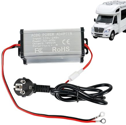 Luftheizer Stromwandler Adapter - US 110V Auf 12V Wandler 230V Eingang | AC Zu DC Standheizung Netzteil 25A Mit Sicherheitsschutz | Für Innenraum Heizungssysteme Von Wohnwagen Anhängern Und Garagen