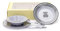Tous - Pack de Vajilla de melamina con plato hondo, plato llano, bol, tenedor y cuchara en color gris