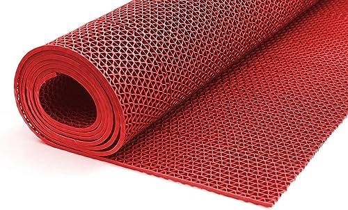 ONPIRA Bodenmatte in 4 Farben Saunaläufer Duschmatte Antirutschmatte Meterware 90 und 120 cm (120cm Rot)