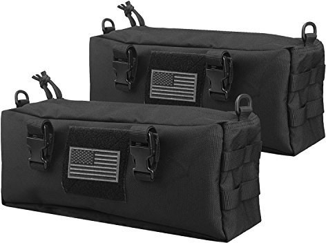 AMYIPO Taktische Mehrzwecktasche mit großer Kapazität, für Kurze Reisen, Schwarz, 2 Stück