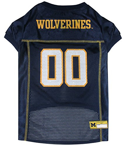 Pets First NCAA College Michigan Wolverines Mesh Jersey for DOGS & CATS, XXX-Large. Licensed Dog Jersey with your Favorite Football/Basketball College Team