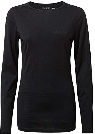 Craghoppers Women's Merino Crew Neck Base Layer Underwear, Black, S