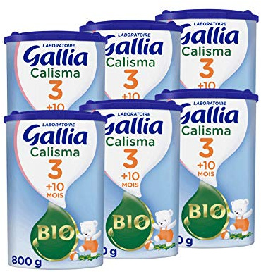 Laboratoire Gallia Calisma 3 BIO, Lait en poudre pour bébé Bio, De 10 à 36 Mois, 800g (Packx3)