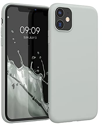 kwmobile Hülle kompatibel mit Apple iPhone 11 Hülle - weiches TPU Silikon Case - Cover geeignet für kabelloses Laden - Hellgrau matt