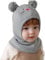 Magracy Baby Kleinkind Kinder Wintermütze mit Kapuze und Fleecefutter, Strickmütze, Schal mit Ohren (DE/NL/SE/PL, Alphanumerisch, L, Grau)