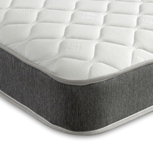 eXtreme comfort ltd Grey Essentials Double Mattress 4FT6 (135x190cm) | Foam-Free Bonnell Spring | Cooltouch Cover | Plush Comfort Support | 18cm Deep Value Mattress | UK Made