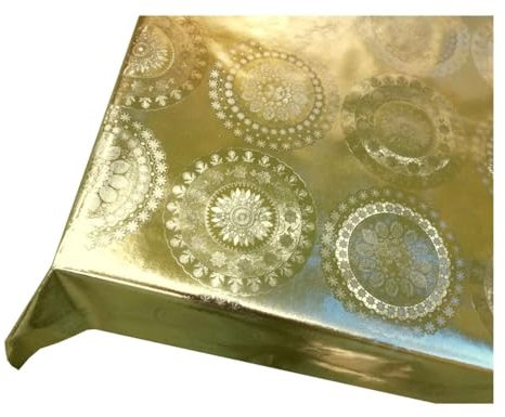 Exma Mantel de Hule Damasco Elegante Navidad - Dorado 40105-3