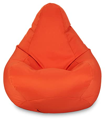 Loft 25 Sitzsack Gamer Stuhl | Outdoor Indoor Wohnzimmer Sitzsack Sitz | Wasserabweisend | Ergonomisches Design für Körperunterstützung (Sitzsack, Orange)
