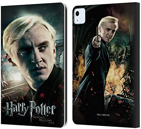 Head Case Designs Offizielle Harry Potter Draco Malfoy Deathly Hallows VIII Leder-Wallet-Hülle Kompatibel mit Apple iPad Air 11 2020/2022/2024/2025