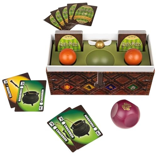 SPIN MASTER GAMES - LA COURSE AU VIF D'OR HARRY POTTER - Reproduction Fidèle du Coffre de Quidditch - Jeu de Société - Jeu Ambiance, Action et Réflexe - 6063463 - Jouet Enfant 8 ans Et +