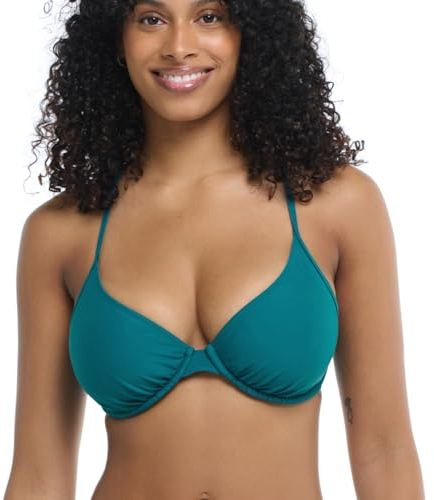 Body Glove Women's Smoothies Solo Solid Underwire D, Dd, E, F Cup Bikini Top Swimsuit, Kingfisher