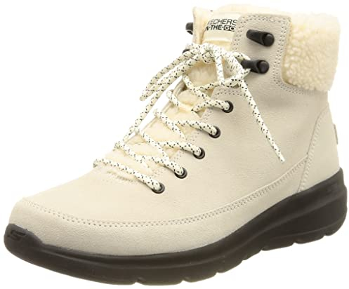 Skechers Women's Fashion Boot, White Black, 6 UK