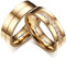 AMDXD Eheringe Verlobungsringe, 6MM Ringe Damen Set mit Zirkonia Damen Herren Ring mit Gravur, Gold, Damen 49 (15.6) & Herren 54 (17.2)
