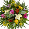 Blumenstrauß mit 10 bunten Freesien, Solidago und Eukalyptuszweigen - Inklusive gratis Grußkarte # Frisch und schön bunt