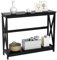 Yaheetech Mesa de Consola Recibidor Muebles Recibidor de Entrada Aparador de Entrada Estrecha Clásica con Forma X para Salón, Pasillo Negro 101,5x30x81cm