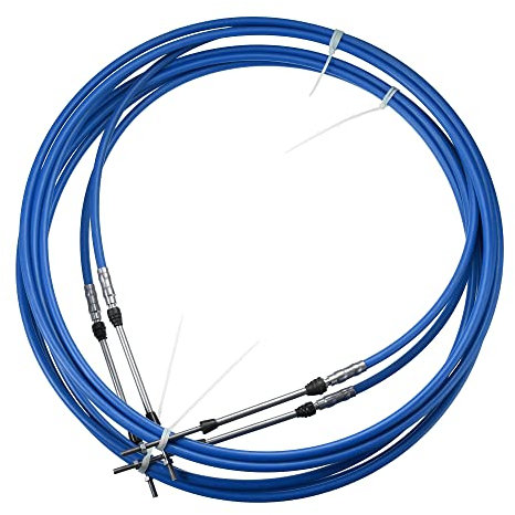 Motoforti 2 Stück Marine Gashebel Fernbedienungsbox Kabel Blau 5 Meter