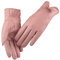 Long Keeper Lederhandschuhe Damen Winter - Touchscreen Handschuhe Damen Leder Winter Warm Warmfutter Elegant Winterhandschuhe Damen mit Fliege, Einheitsgröße