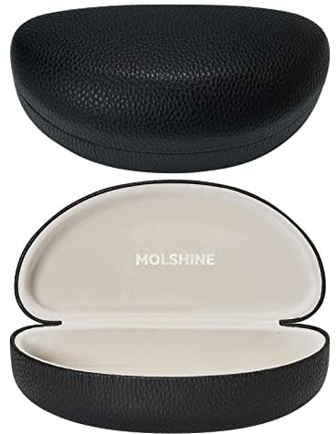molshine Hartschalen-Sonnenbrillenetui, großes Brillenetui für Damen und Herren,übergroße Sonnenbrillen (Schwarz)