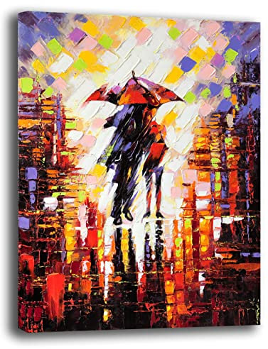 Printerland Quadro Moderno Astratto Ombrello Rosso Verticale Quadri moderni soggiorno da Parete XXL grande Stampa su tela Canvas Decorazione Murale muro Arredo Camera da letto Cucina (30x40 cm, 1)