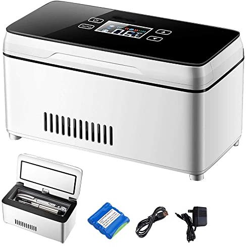 Tragbare Kühlbox Insulinkühlbox Insulinkühler Reisekoffer 2-8℃ tat Mini-Medizinkühlschrank/Medikamentenkühlschrank mit Mehreren Stromversorgungsmodi, Batterie * 2 (Batterie * 1)