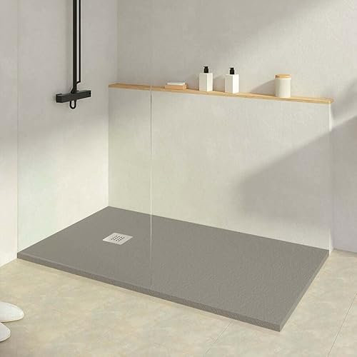 KOES - Plato de Ducha de Resina Modelo INDO – 90x190 – Gris cuarzo RAL 7039