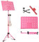 EASTROCK Portable Music Stand, Sheet Music Stand with Ukulele Hanger Metal Folding Music Stand (Holes,Pink)