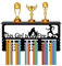 CREATCABIN Medaillenhalter,Trophäenregal,Medaillenaufhänger,Display Mit Regalständer,Sport,4 Reihe,Wandhalterung,Für Gymnastik,Laufen,Schwimmen,Auszeichnungenständer,40x20x10cm-Dieses Mädchen Brennt